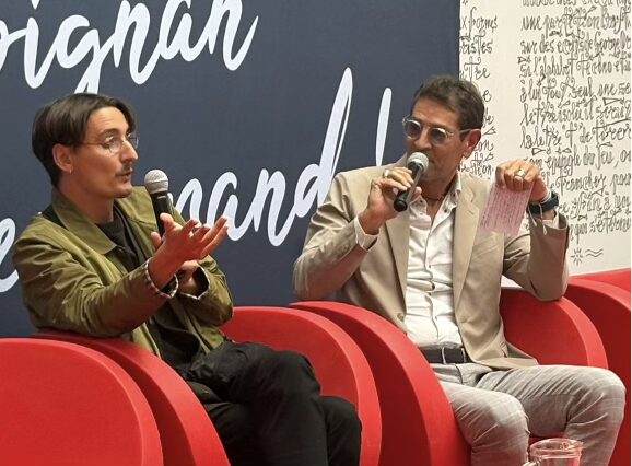 Avec le lauréat 2025 Pierre Adrian.