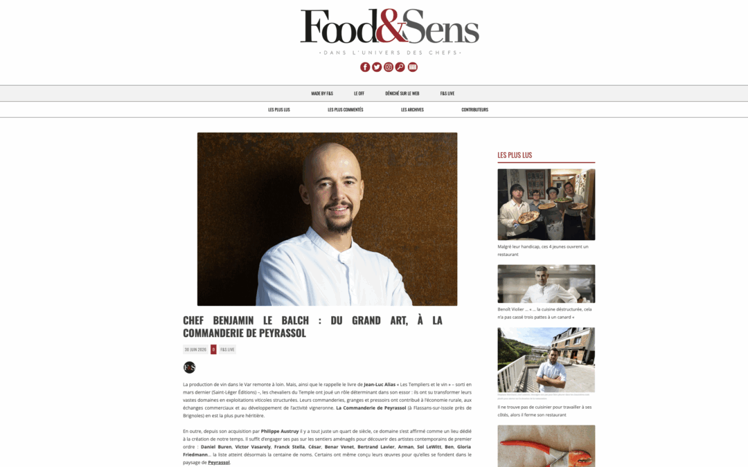 Retrouvez mes articles dans Food & Sens